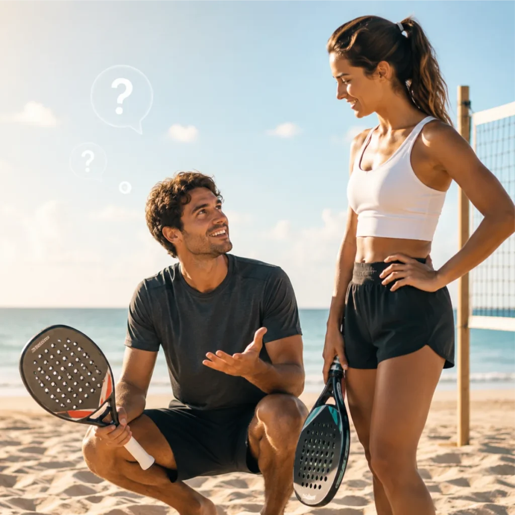 Casal de jogadores decidindo o que fazer