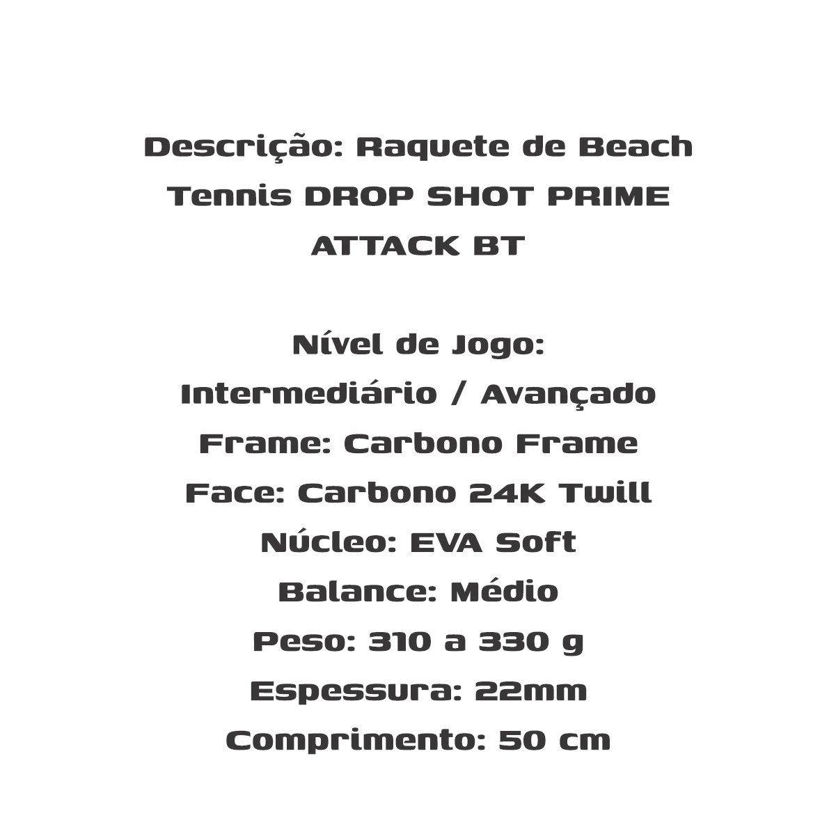 Raquete Drop Shot Prime Attack Bt - Imagem 3